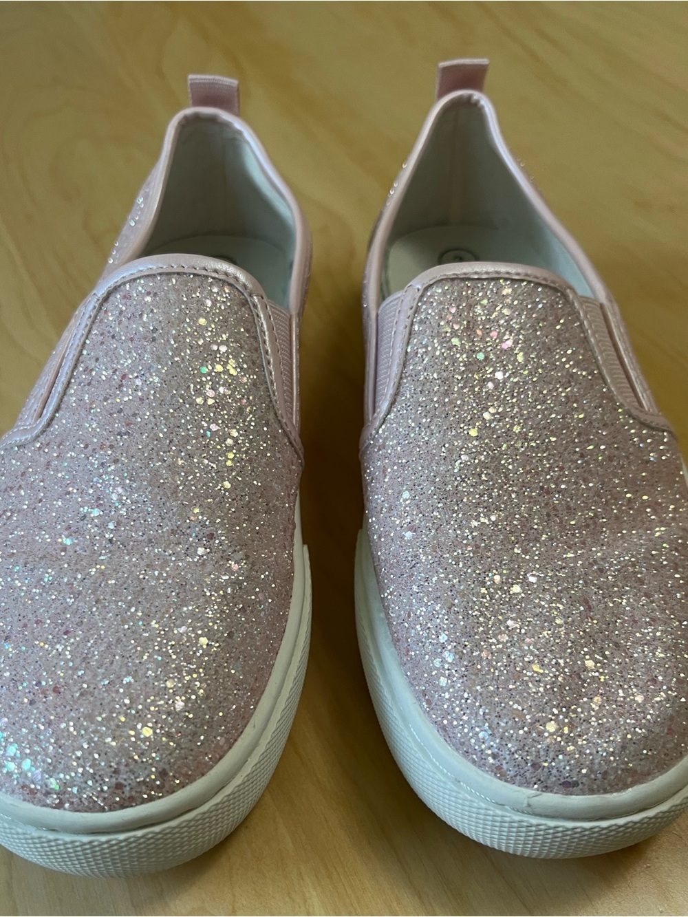 Cat & Jack Pink Glitter Slip-On Sneakers